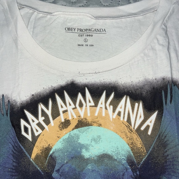 NWT Obey Ride the winds skull loose tank top shirt cut off raw hems large - Picture 4 of 5